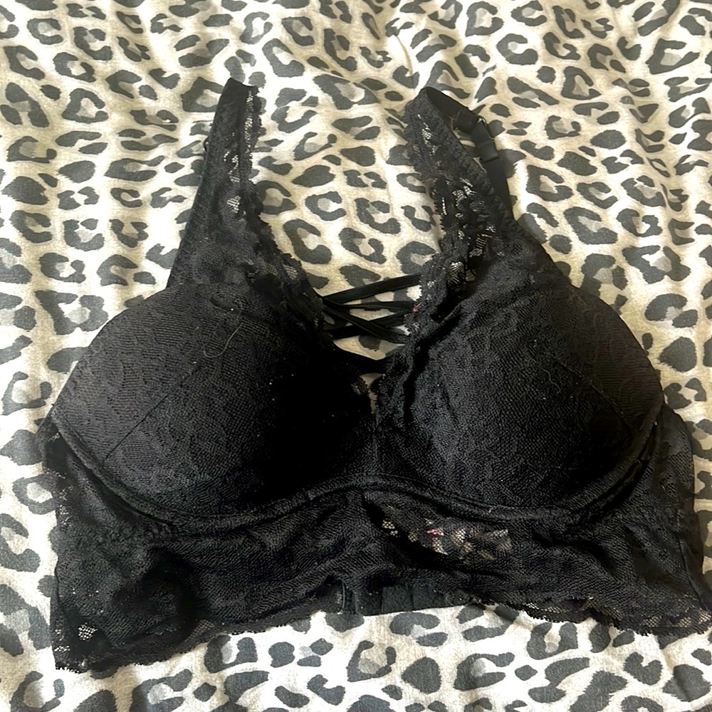 Victoria's Secret Pink Cross Front Push Up Bralette size XS